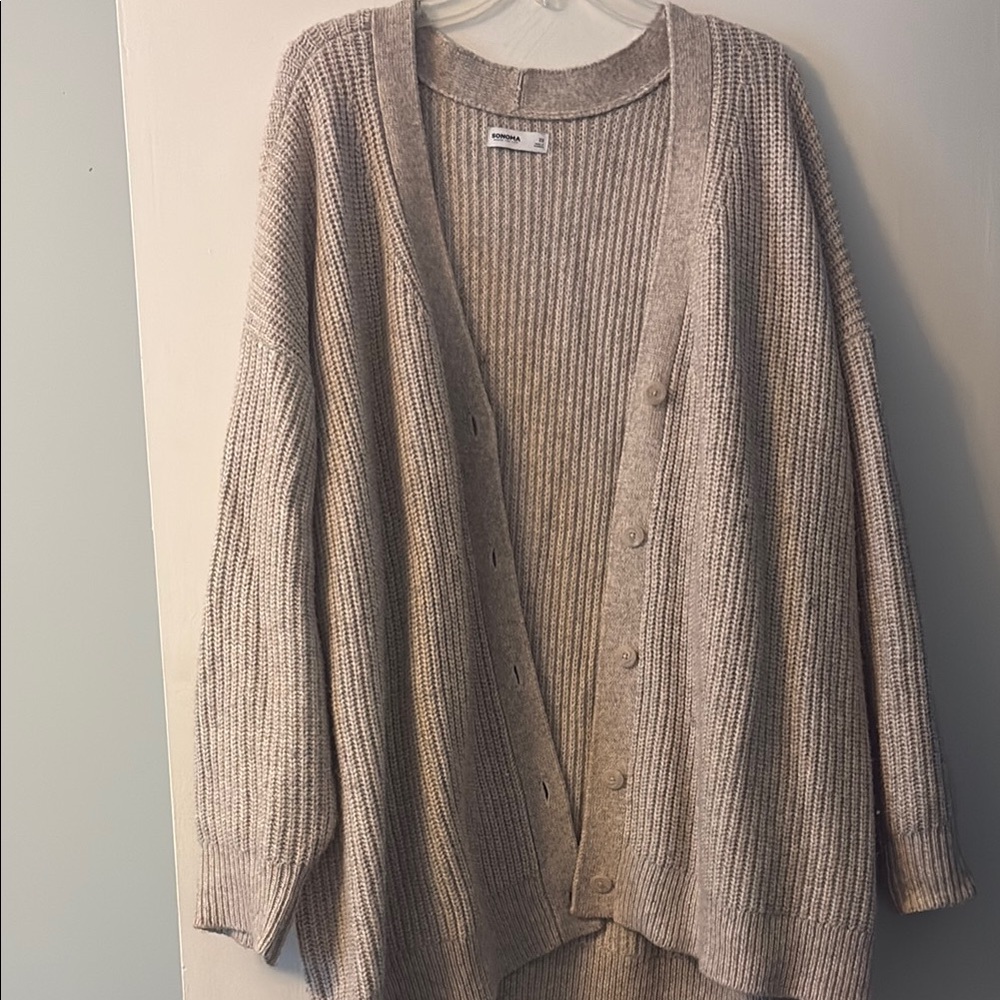 Sonoma Cream Chunky Knit Cardigan Sweater